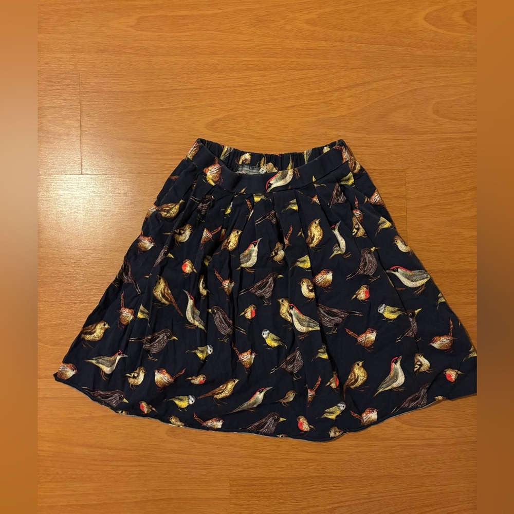 GK Navy Bird Print A-Line Skirt